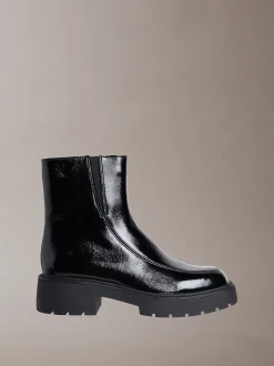Calvin Klein Chunky Stiefel mit Absatz und Reißverschluss aus Leder^Damen Boots