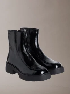 Calvin Klein Chunky Stiefel mit Absatz und Reißverschluss aus Leder^Damen Boots