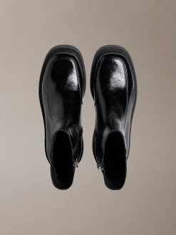 Calvin Klein Chunky Stiefel mit Absatz und Reißverschluss aus Leder^Damen Boots