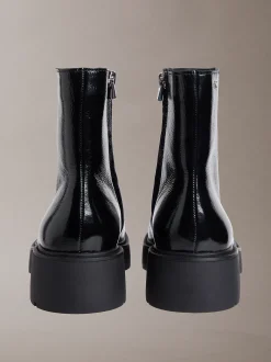 Calvin Klein Chunky Stiefel mit Absatz und Reißverschluss aus Leder^Damen Boots