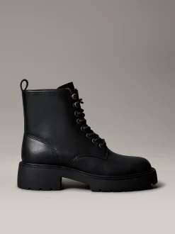 Calvin Klein Chunky Stiefel mit Absatz aus Leder und Schnürung^Damen Boots