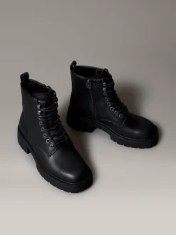 Calvin Klein Chunky Stiefel mit Absatz aus Leder und Schnürung^Damen Boots