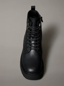 Calvin Klein Chunky Stiefel mit Absatz aus Leder und Schnürung^Damen Boots