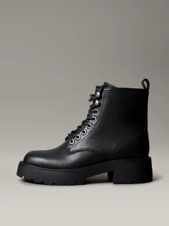 Calvin Klein Chunky Stiefel mit Absatz aus Leder und Schnürung^Damen Boots