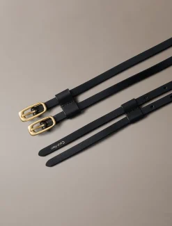 Calvin Klein CK Ledergürtel mit doppelter Schnalle^Damen Gürtel