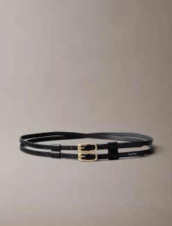 Calvin Klein CK Ledergürtel mit doppelter Schnalle^Damen Gürtel