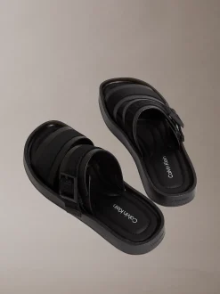 Calvin Klein CK Milo - Leder-Sandalen mit Logo-Jacquardmuster^Herren SandalenFrisch Eingetroffen