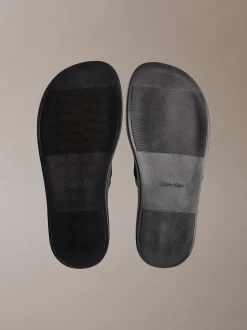 Calvin Klein CK Milo - Leder-Sandalen mit Logo-Jacquardmuster^Herren SandalenFrisch Eingetroffen