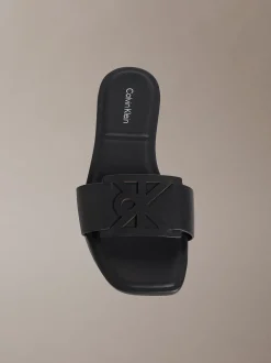 Calvin Klein CK Provence - Flache Leder-Sandalen mit quadratischer Spitze^Damen SandalenFrisch Eingetroffen