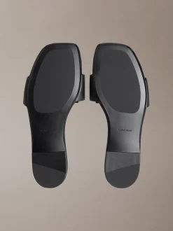 Calvin Klein CK Provence - Flache Leder-Sandalen mit quadratischer Spitze^Damen SandalenFrisch Eingetroffen