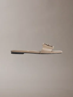 Calvin Klein CK Provence - Flache Leder-Sandalen mit quadratischer Spitze^Damen SandalenFrisch Eingetroffen