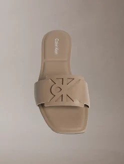 Calvin Klein CK Provence - Flache Leder-Sandalen mit quadratischer Spitze^Damen SandalenFrisch Eingetroffen