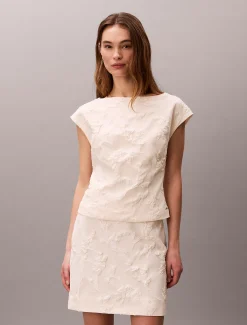 Calvin Klein Cloque Mini-Rock^Damen Kleider & Röcke