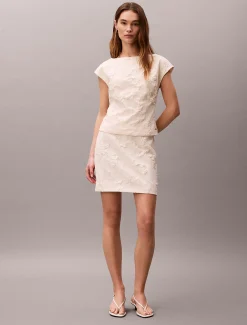 Calvin Klein Cloque Mini-Rock^Damen Kleider & Röcke