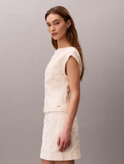 Calvin Klein Cloque Mini-Rock^Damen Kleider & Röcke