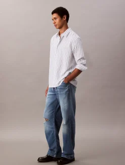 Calvin Klein Cotton Linen Pull On Jeans^Herren Baggy|Skinny