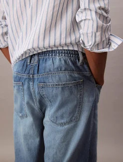 Calvin Klein Cotton Linen Pull On Jeans^Herren Baggy|Skinny