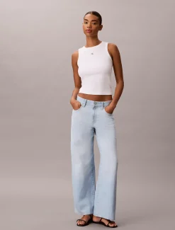 Calvin Klein Cotton Linen Wide Leg Jeans^Damen Passform-guide Für Denims|High Rise Skinny