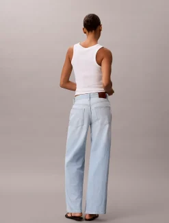 Calvin Klein Cotton Linen Wide Leg Jeans^Damen Passform-guide Für Denims|High Rise Skinny