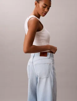 Calvin Klein Cotton Linen Wide Leg Jeans^Damen Passform-guide Für Denims|High Rise Skinny