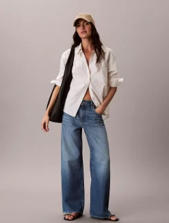 Calvin Klein Cotton Linen Wide Leg Jeans^Damen Passform-guide Für Denims|High Rise Skinny