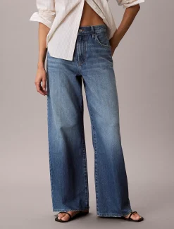 Calvin Klein Cotton Linen Wide Leg Jeans^Damen Passform-guide Für Denims|High Rise Skinny