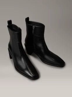 Calvin Klein Cowboy Ankle Boots aus Leder mit Reißverschluss^Damen Boots