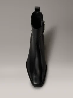 Calvin Klein Cowboy Ankle Boots aus Leder mit Reißverschluss^Damen Boots