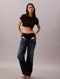 Calvin Klein Crop Top mit Schnürung am Rücken - Pride^Damen Hemden & Blusen|T-shirts & Tops