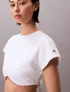 Calvin Klein Crop Top mit Schnürung am Rücken - Pride^Damen Hemden & Blusen|T-shirts & Tops