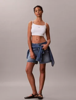 Calvin Klein Cropped Camisole aus gerippter Baumwolle^Damen T-shirts & Tops