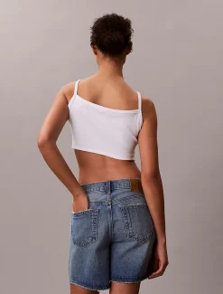 Calvin Klein Cropped Camisole aus gerippter Baumwolle^Damen T-shirts & Tops