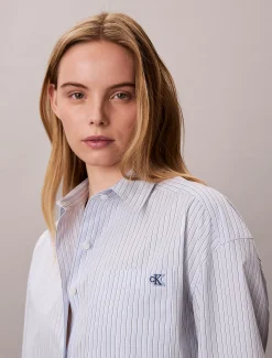 Calvin Klein Cropped Hemd mit Streifen aus Baumwoll-Popeline^Damen Hemden & Blusen|T-shirts & Tops