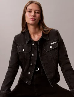 Calvin Klein Cropped Jeansjacke im 90er-Jahre-Look^Damen JackenFrisch Eingetroffen