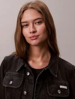 Calvin Klein Cropped Jeansjacke im 90er-Jahre-Look^Damen JackenFrisch Eingetroffen