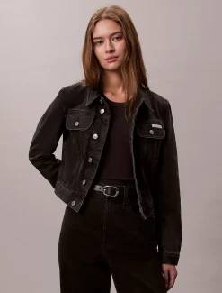 Calvin Klein Cropped Jeansjacke im 90er-Jahre-Look^Damen JackenFrisch Eingetroffen