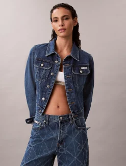 Calvin Klein Cropped Jeansjacke im 90er-Jahre-Look^Damen JackenFrisch Eingetroffen
