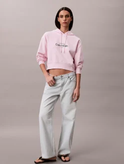 Calvin Klein Cropped Logo-Hoodie^Damen Sweatshirts & Hoodies