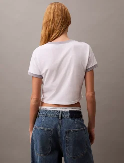 Calvin Klein Cropped Logo-Ringer-T-Shirt^Damen T-shirts & Tops