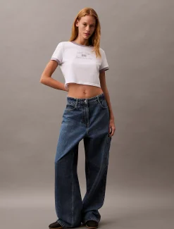 Calvin Klein Cropped Logo-Ringer-T-Shirt^Damen T-shirts & Tops