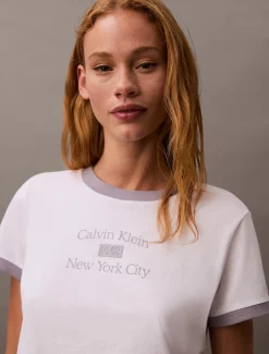 Calvin Klein Cropped Logo-Ringer-T-Shirt^Damen T-shirts & Tops
