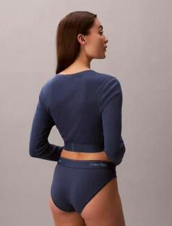 Calvin Klein Cropped Lounge-T-Shirt - Cotton Stretch Rib^Damen Nachtwäsche & Loungewear