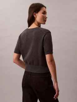 Calvin Klein Cropped Monologo-Pullover^Damen Strickdesigns