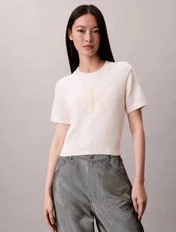 Calvin Klein Cropped Monologo-Pullover^Damen Strickdesigns