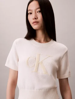 Calvin Klein Cropped Monologo-Pullover^Damen Strickdesigns