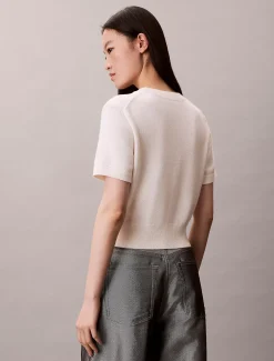 Calvin Klein Cropped Monologo-Pullover^Damen Strickdesigns
