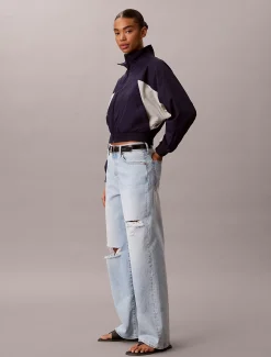 Calvin Klein Cropped Nylon-Jacke mit Design in Blockfarben^Damen JackenFrisch Eingetroffen