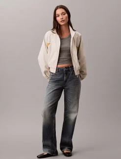 Calvin Klein Cropped Nylon-Jacke mit Design in Blockfarben^Damen JackenFrisch Eingetroffen