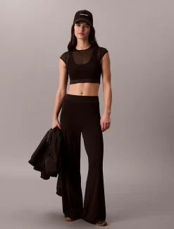 Calvin Klein Cropped Performance Mesh-Sport-BH-Top^Damen Tops & T-shirts|Hemden & Blusen