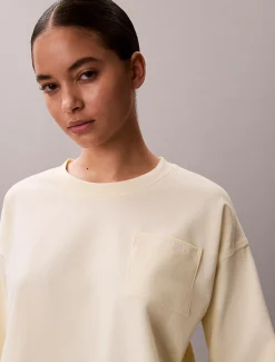 Calvin Klein Cropped Pyjama-Top - Logo Cotton Jersey^Damen Nachtwäsche & Loungewear